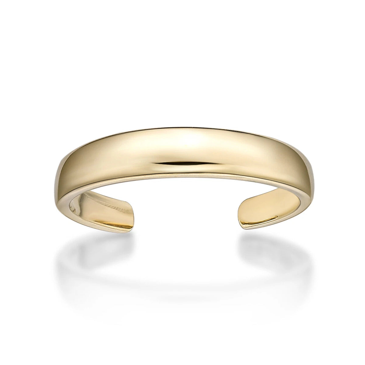 10K Yellow Gold Open Toe Ring One Size Fits Most Toes - 3 mm Wide - Adjustable